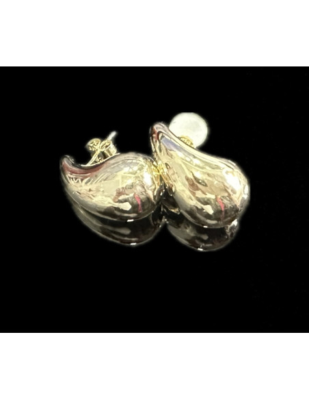 9-1-246672-5-Pendientes forma gota grande de plata de ley 925 baño oro 18K, 1,45 cm