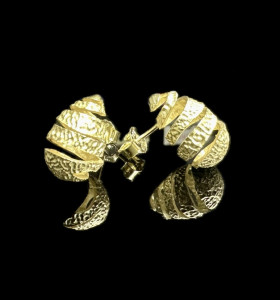 9-1-246678-1-Pendientes tipo gota mate de plata de ley 925 baño oro 18K 2