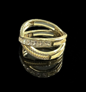 9-1-246719-1-Anillo cruzado doble piedras de plata de ley 925 baño oro 18K 2