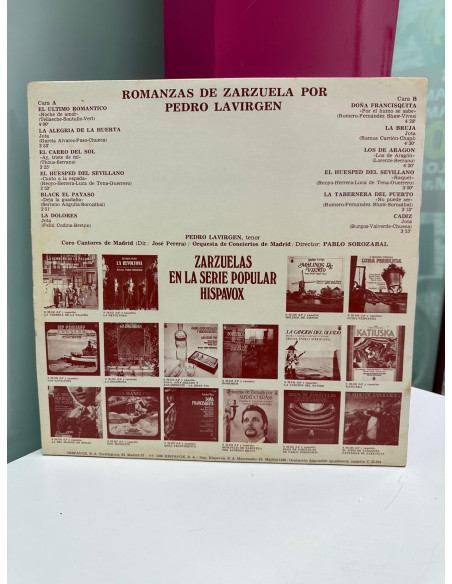 9-9-49204-2-Sonido Vinilo Romanzas de Zarzuela por Pedro Lavirgen