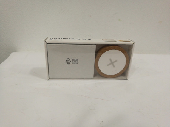 9-2-94738-1-NORDMÄRKE Cargador inalámbrico, blanco, corcho Nuevo
