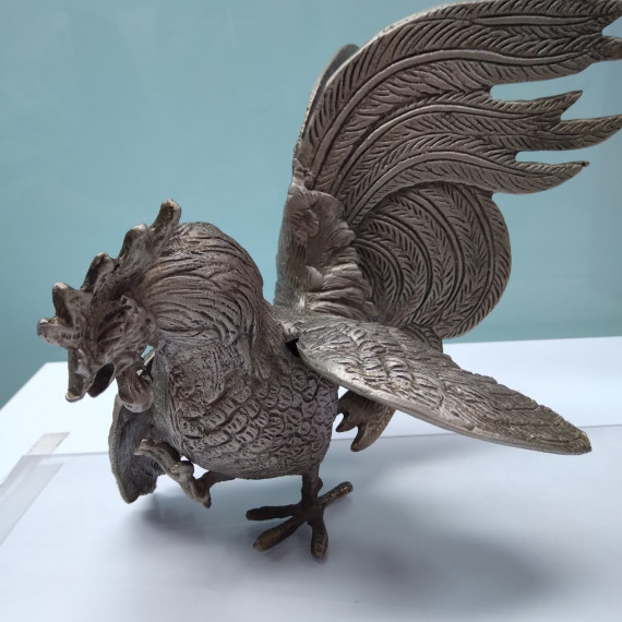 9-9-51875-3-Adorno Pareja Gallos De Pelea Bronce