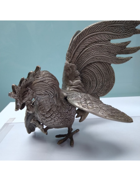 9-9-51875-3-Adorno Pareja Gallos De Pelea Bronce