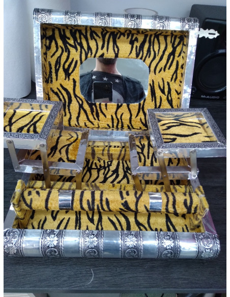 9-9-44812-1-Varios Joyero De Latón Piel De Leopardo