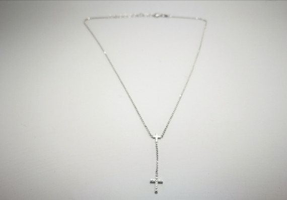 6-1-186763-1-Cadena eslabones tipo rolo y Cruces ECL7677 de Rodio 