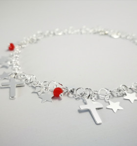 6-1-186865-1-Pulsera estrellitas piedra roja AMBR712 plata de ley 925