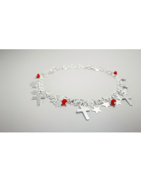 6-1-186865-1-Pulsera estrellitas piedra roja AMBR712 plata de ley 925