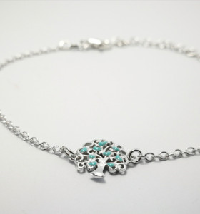 6-1-186875-1-Pulsera arbolito corazones turquesa EBR14733 Rodio