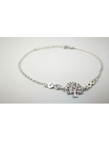 6-1-186886-1-Pulsera arbolito corazones rosa EBR17439 Rodio