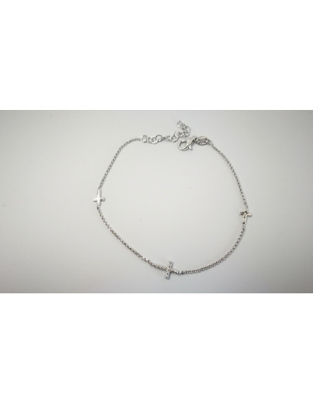 6-1-186919-2-Pulsera 3 cruces EBR19583 Rodio