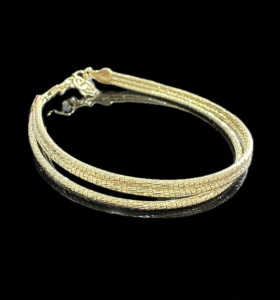 6-1-246523-1-Pulsera tipo cordón triple de plata de ley 925 baño oro 18K 2