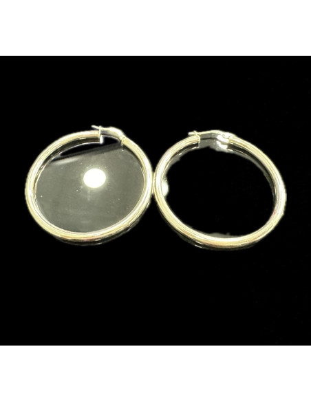 6-1-246571-1-Pendientes tipo aro liso de plata de ley 925 baño oro 18K, 4,6 cm