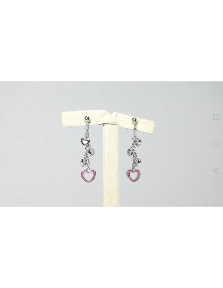 6-2-92957-2-Pendientes colgante corazón rosa