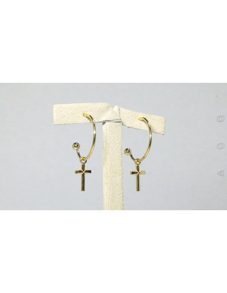 6-2-93033-1-Pendientes aro con cruz 17 mm