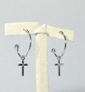 6-2-93033-1-Pendientes aro con cruz 17 mm 2