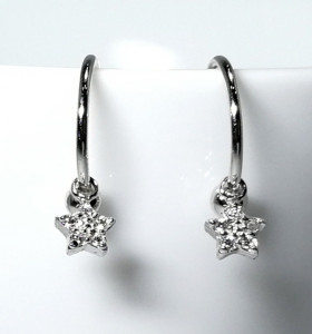 6-2-93070-1-Pendientes aro con estrella piedras 12 mm