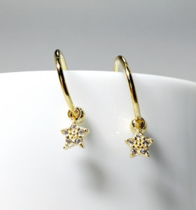 6-2-93070-1-Pendientes aro con estrella piedras 12 mm 2