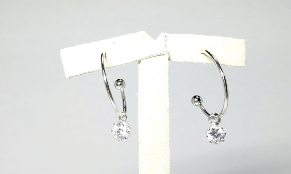 6-2-93098-3-Pendientes aro con circonita 17 mm