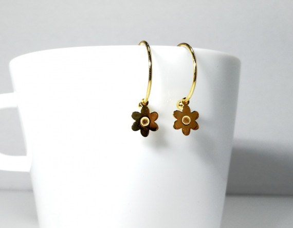 6-2-93132-2-Pendientes aro con flor 17 mm