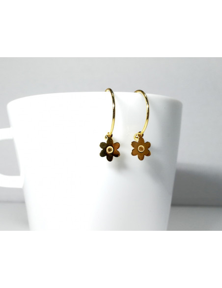 6-2-93132-2-Pendientes aro con flor 17 mm
