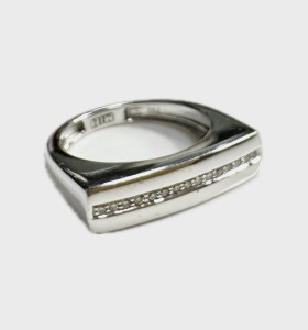 6-6-158388-1-Anillo tiara plana de oro blanco 18K con diamantes, T 14