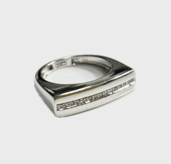 6-6-158388-3-Anillo tiara plana de oro blanco 18K con diamantes, T 14