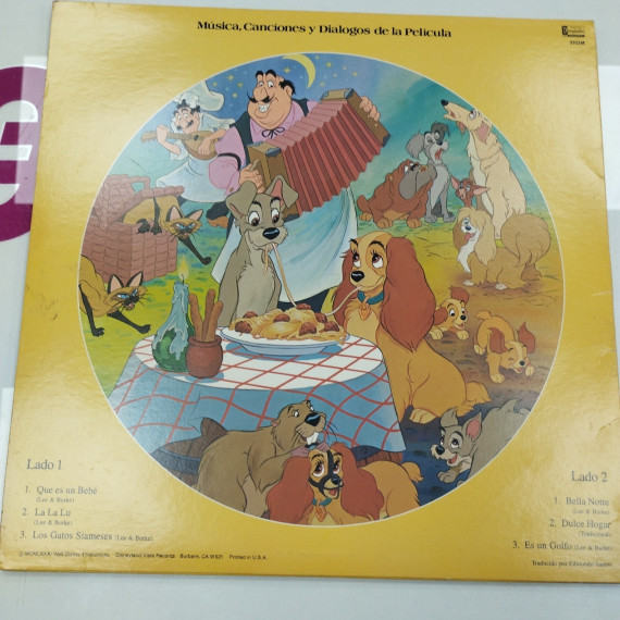 6-6-160384-2-Coleccionismo musical Walt disney La dama y el Vagabundo