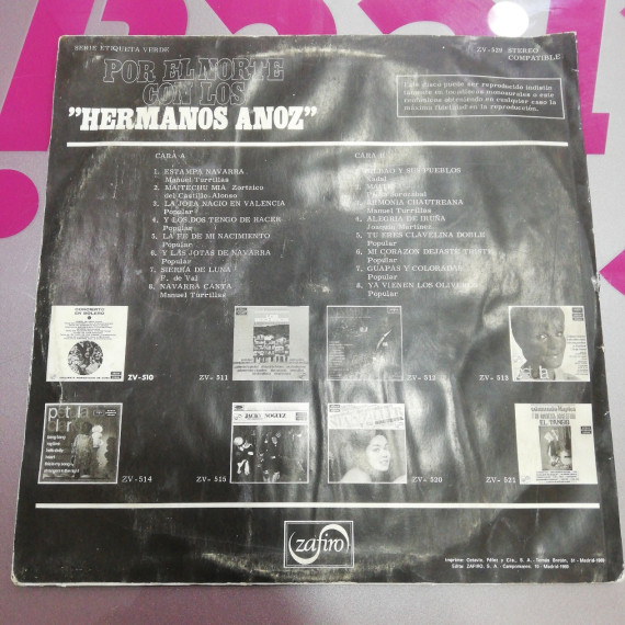 7-7-61919-2-Vinilo Por El Norte Con Los Hermanos Anoz