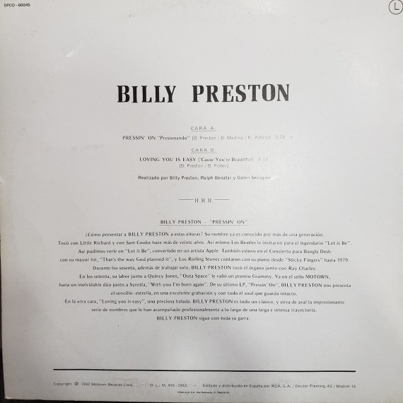 7-7-64930-2-Coleccionismo musical Billy preston pressin'on