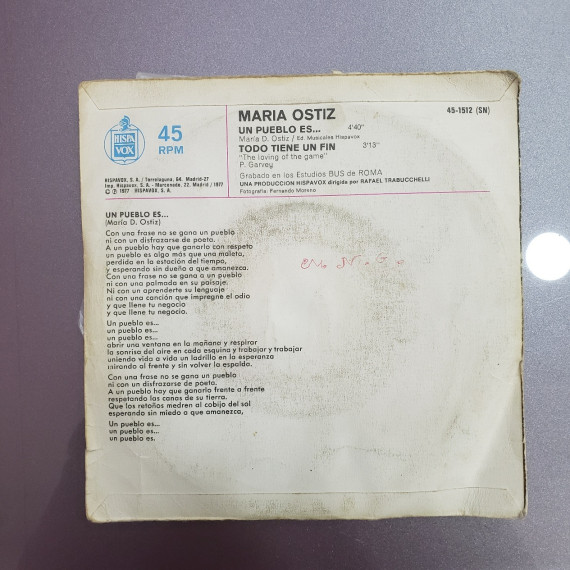 7-7-65560-2-Vinilo Maria Ostriz un pueblo es