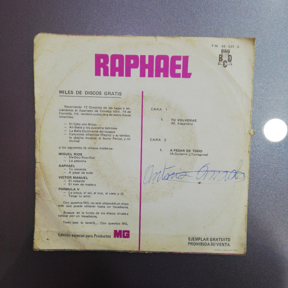 7-7-65565-2-Vinilo Raphael tu volveras a pesar de todo