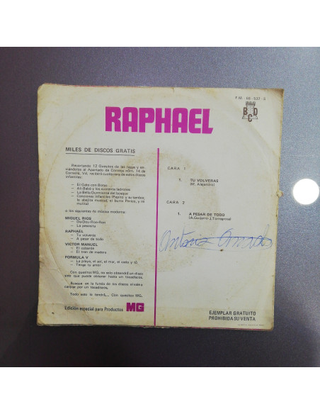 7-7-65565-2-Vinilo Raphael tu volveras a pesar de todo