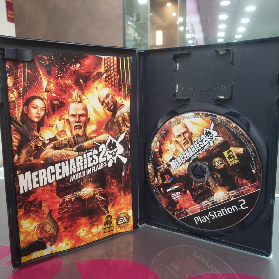 7-7-70008-2-Videojuego PS2 Mercenaries 2 word in flames