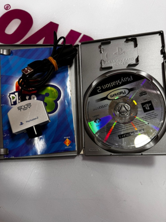 7-7-73450-2-Videojuego PS2 Play 3 con camara ps2