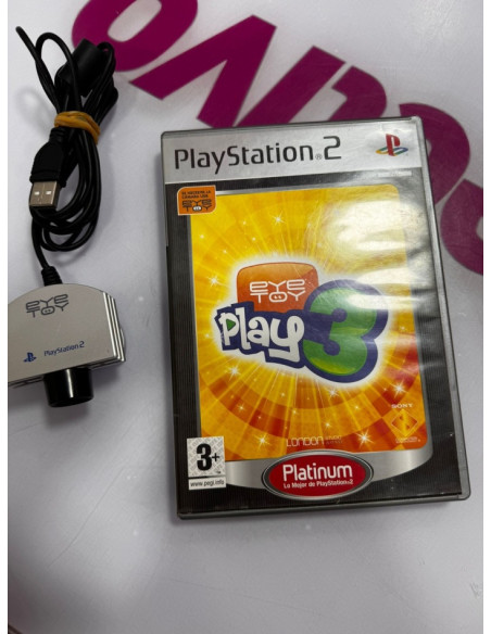 7-7-73450-3-Videojuego PS2 Play 3 con camara ps2