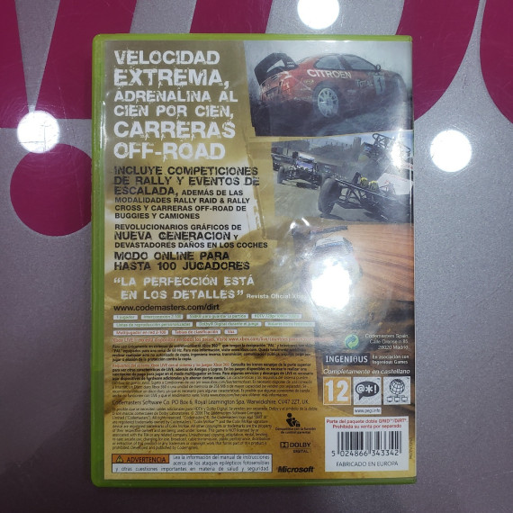 7-7-73990-2-Videojuego Xbox 360 Colin Mcrae Dirt