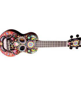 8-8-62453-1-UKELELE SOPRANO ART SERIES SKULL MEX NEGRO MAHALOUKULELE SOPRANO ART SERIES SKULL MEX NEGRO MAHALO