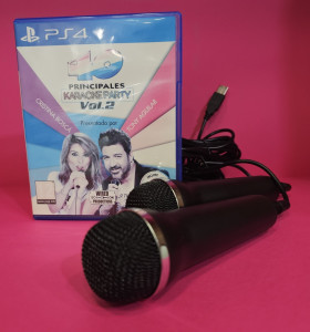 8-8-64805-1-Videojuego PS4 40 Principales Karaoke party vol.2 microfonos