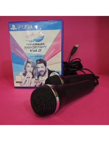 8-8-64805-1-Videojuego PS4 40 Principales Karaoke party vol.2 microfonos