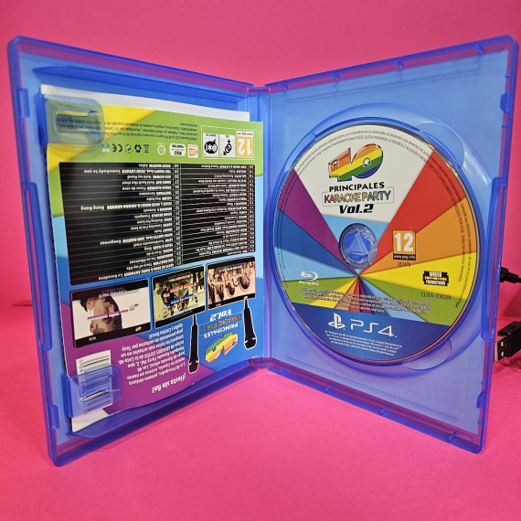 8-8-64805-3-Videojuego PS4 40 Principales Karaoke party vol.2 microfonos