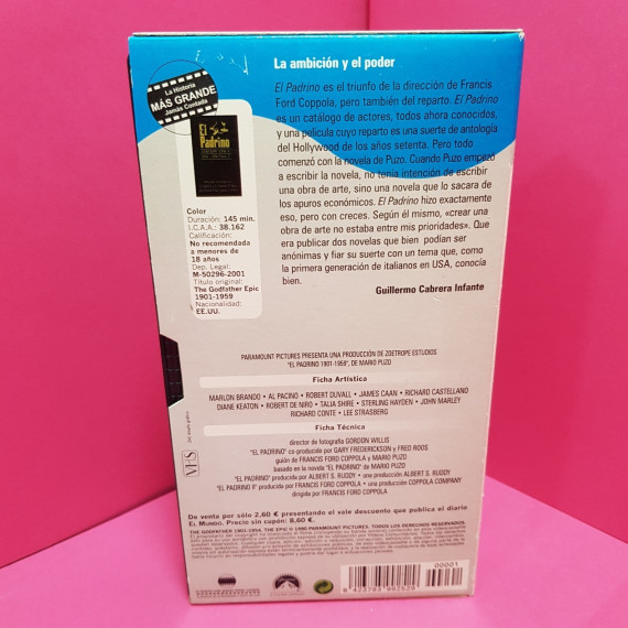 8-8-66643-2-Cine, DVD y películas VHS El Padrino Epico Parte I