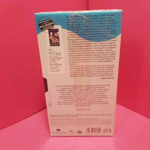 8-8-66649-2-Cine, DVD y películas VHS Elizabeth 
