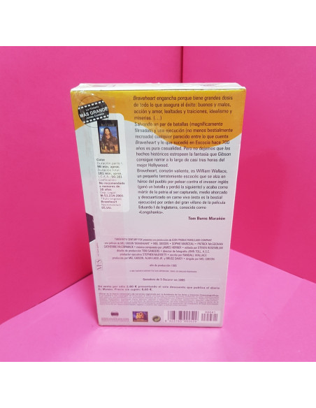 8-8-66652-2-Cine, DVD y películas VHS Braveheart Parte I