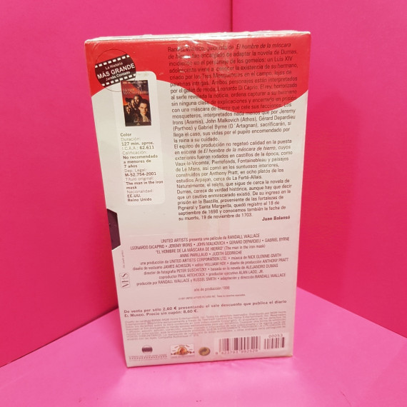 8-8-66657-2-Cine, DVD y películas VHS El Hombre de la Mascara de Hierro