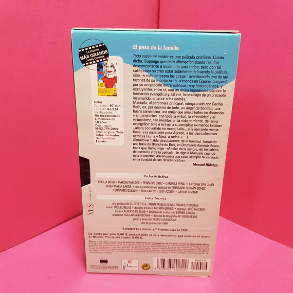8-8-66664-2-Cine, DVD y películas VHS Todo sobre mi madre