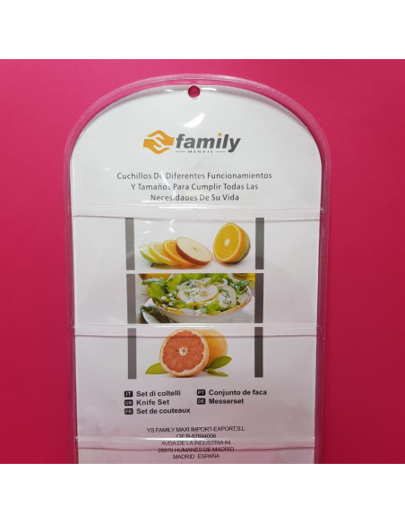 8-8-67584-2-Set Cuchillos Cocina INOX 5 piezas de acero inox. Azul (Nuevo)