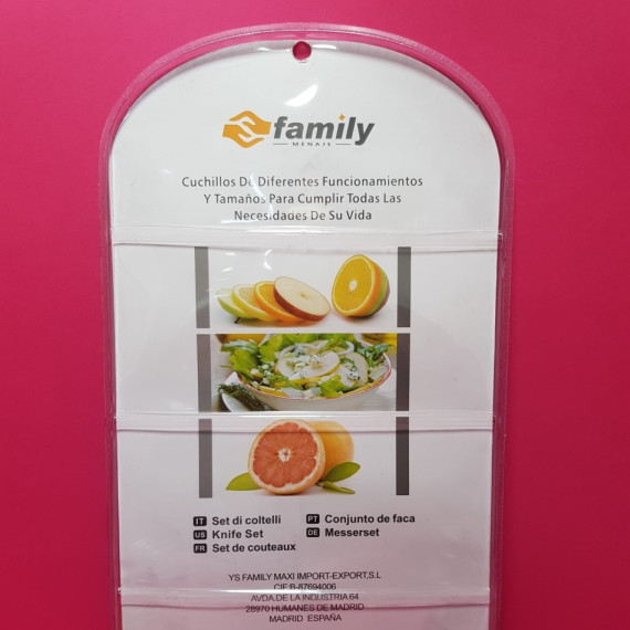 8-8-67585-2-Set Cuchillos Cocina INOX 5 piezas de acero inox. Azul (Nuevo) 