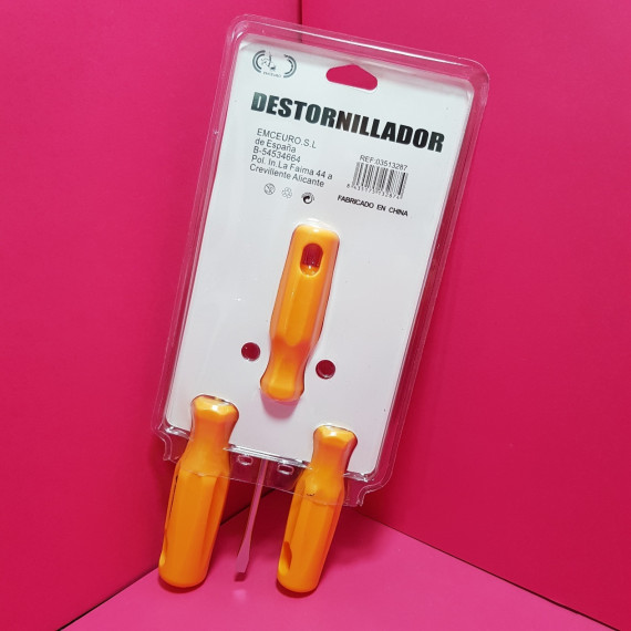8-8-67597-2-Juego Destornilladores EMCEURO Destornillador 3 Piezas