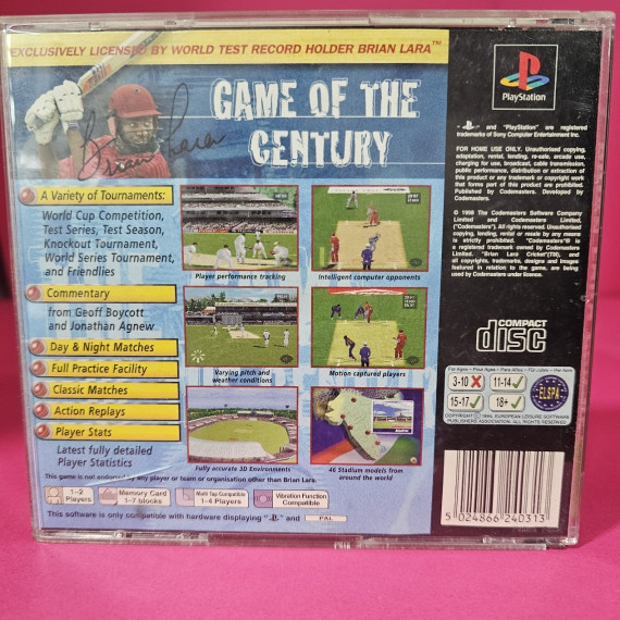 8-8-69636-4-Videojuego PS1 Brian Lara Cricket (EN) Pal
