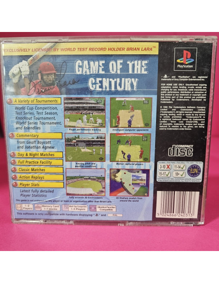 8-8-69636-4-Videojuego PS1 Brian Lara Cricket (EN) Pal